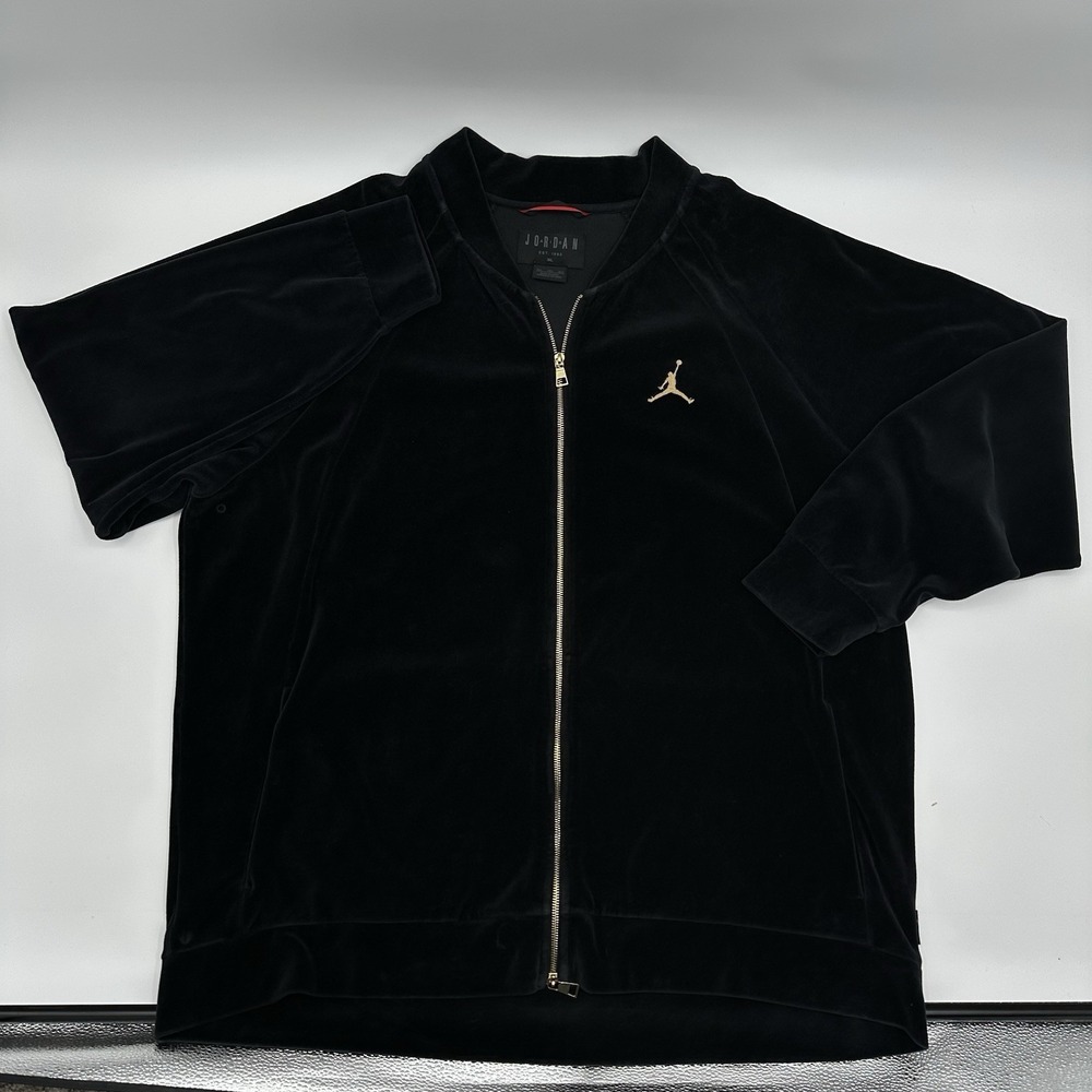 Nike Air Jordan Track Jacket Mens XXXL 3XL Black Jumpman Velour ZipUp AH2357-010 - Picture 3 of 16